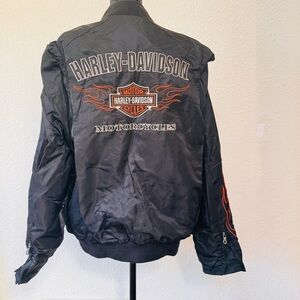 Harley-Davidson Black and Orange Women’s/unisex  Bomber Jacket
